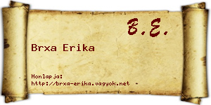Brxa Erika névjegykártya